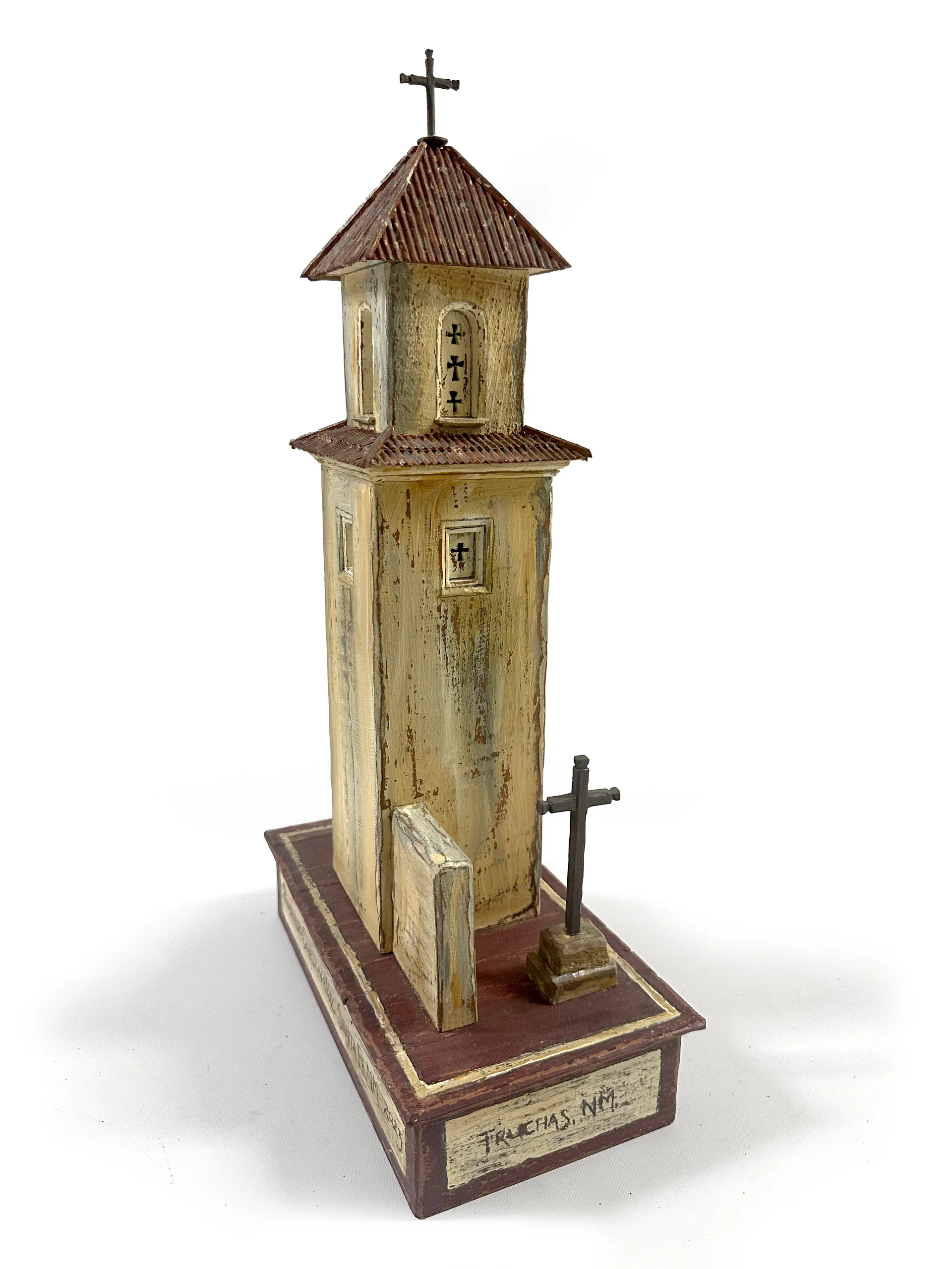 Tower: Nuestra Señora del Sagrado Rosario sculpture, front view
